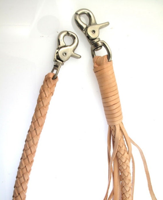 Tan Braided Leather Wallet Chain/Key Chain/Key Holder/Lanyard