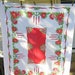 Vintage Christmas Tablecloth Holiday Border Print Candles Poinsettia