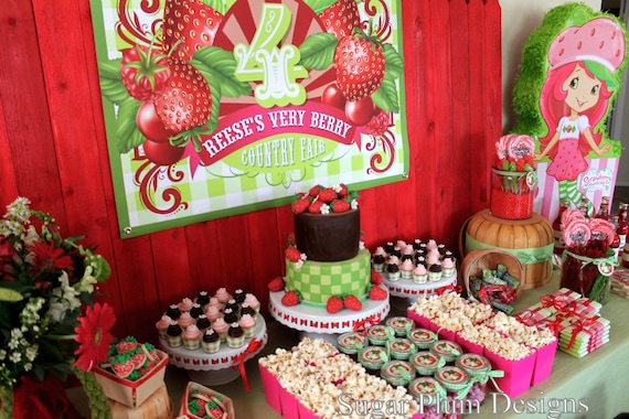 Strawberry Birthday Party Custom Sign - DIY Printable - Do-It-Yourself - Very Berry Birthday Party Il_570xn