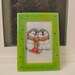 4 x 6 Fused Glass Picture Frame with Dichroic Glass Accents - Green Photo Frame Home Decor