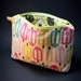 Large Cosmetic Bag Tan with Popsicles