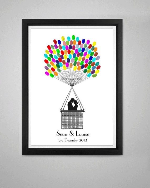 Fingerprint Hot Air Balloon Wedding Alternative by thepenciltree