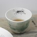 One Porcelain Sage Green Grasshopper Tea Cup