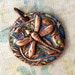 Dragonfly Pendant - Handcrafted Copper & Vitreous Enamel Dragonfly Pendant with Calla Lily