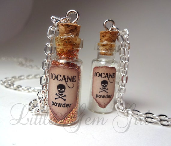Iocane Powder Glass Bottle Necklace - Poison Potion Vial Charm pick your poison, sorry color