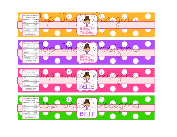 Gymnastics Water Bottle Labels Printable