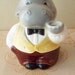 Hippo In Tuxedo Creamer Porcelain Hippopotamus