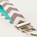 Handmade Chevron Key Chain, Fabric Key Fob, Key Strap - Smokey Grey and Teal