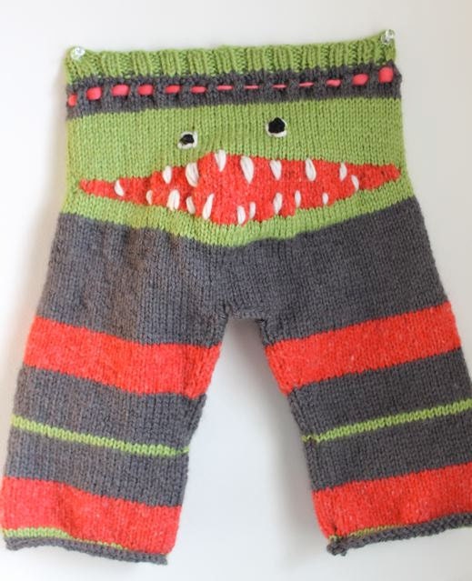 Hand Knit Monster Leggings for Baby