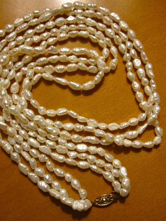 Vintage Lucoral 3-Strand Cultured Freshwater Pearl Necklace