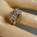 RESERVED K - 1940s Diamond Ring .50Ctw Double Diamonds in Illusion Heads with Accent Diamonds 14K WG Size 6.75 3.3gm