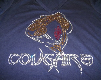Adult - "Bling" Cougars Rhinestone Shirt/Tank
