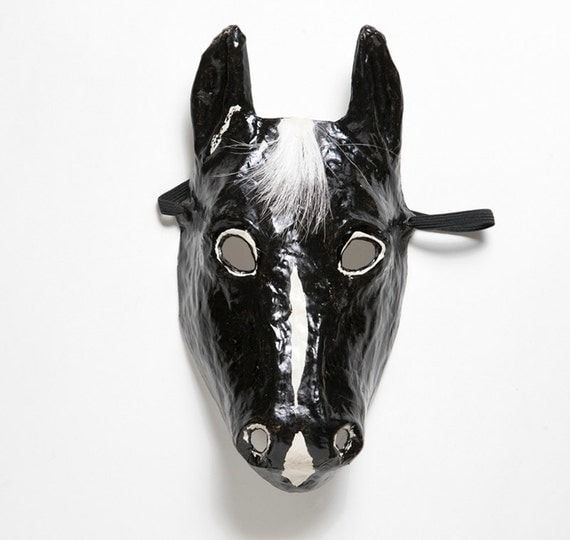 Paper mache horse mask by Jevgeniamasks on Etsy