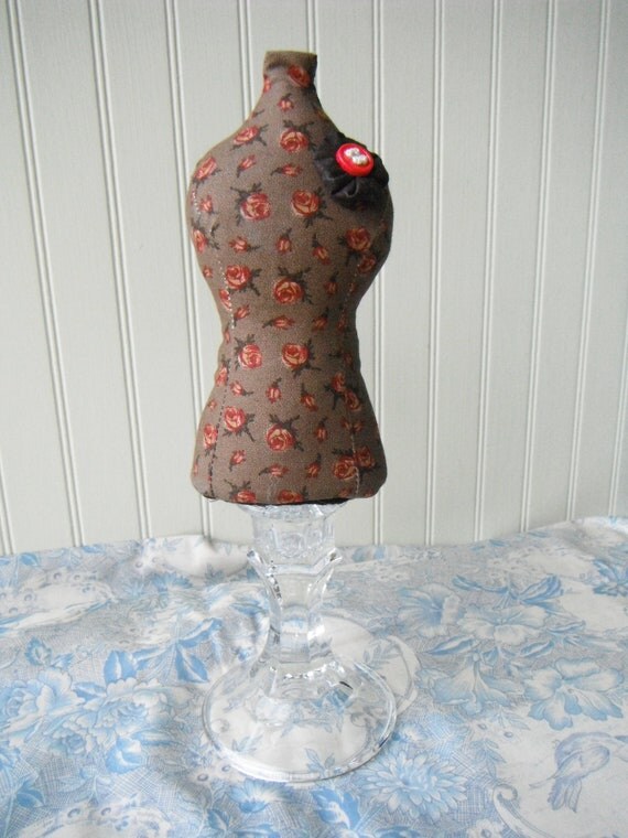 SALE Dress Form Mannequin Pin Cushion Pin Keep Mantle