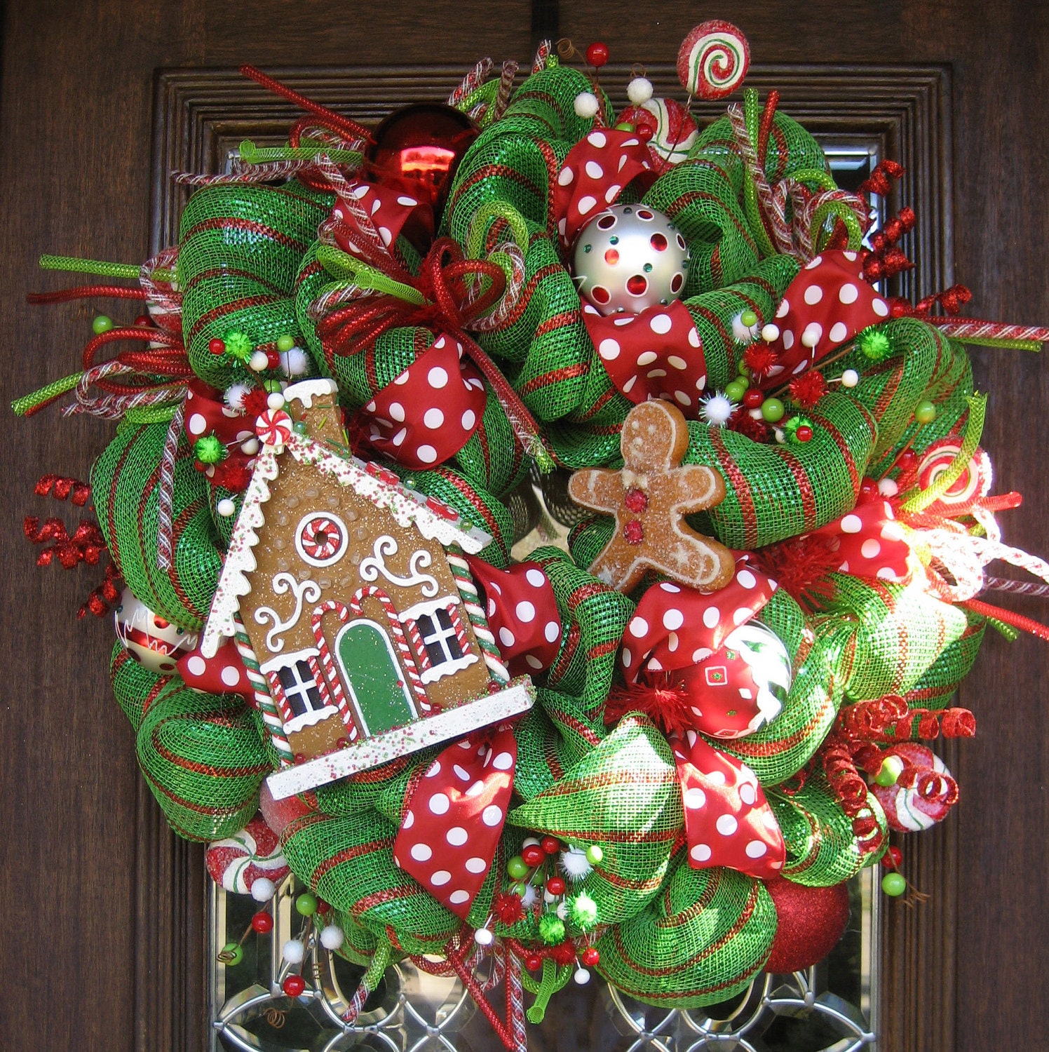 Deco Mesh GINGERBREAD HOUSE CHRISTMAS Wreath