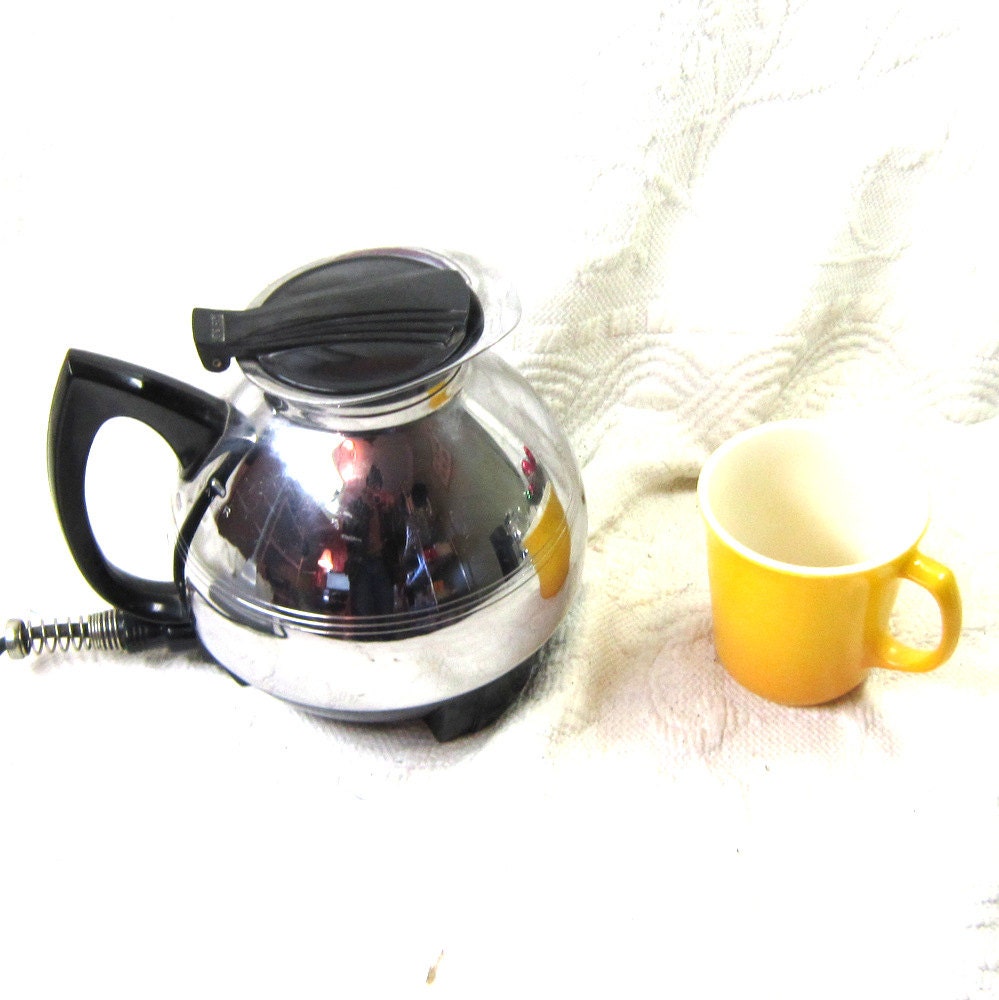 Vintage Coffee Tea Pot Electric Cory Metal Coffee Pot