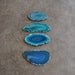 dyed green and blue agate slice from brazil good for wire wrapping (2 pc)