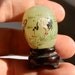 Painted Jade Egg. Nephrite. Cranes. Signed.