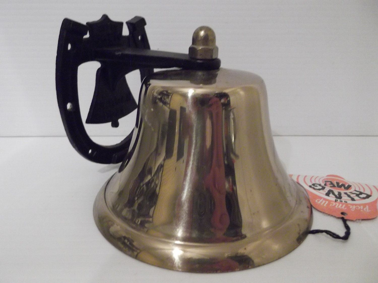 Vintage 1950s Bevin Patio Garden Bell Brass Cast Iron