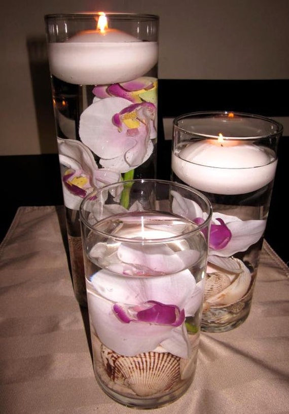 Items similar to Floating Candle Centerpiece Kit with Artificial