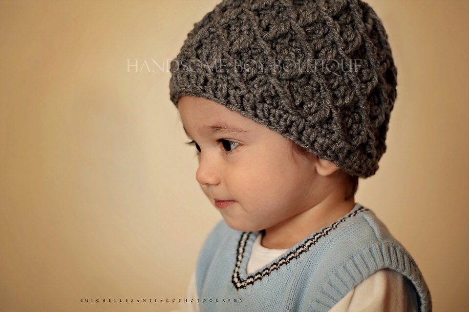 Baby Boy Beanie Baby Boy Crochet Hat Baby by handsomeboyboutique