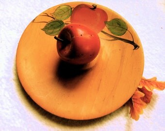 Vintage Wooden Apple Hors d'oeuvres Serving Tray