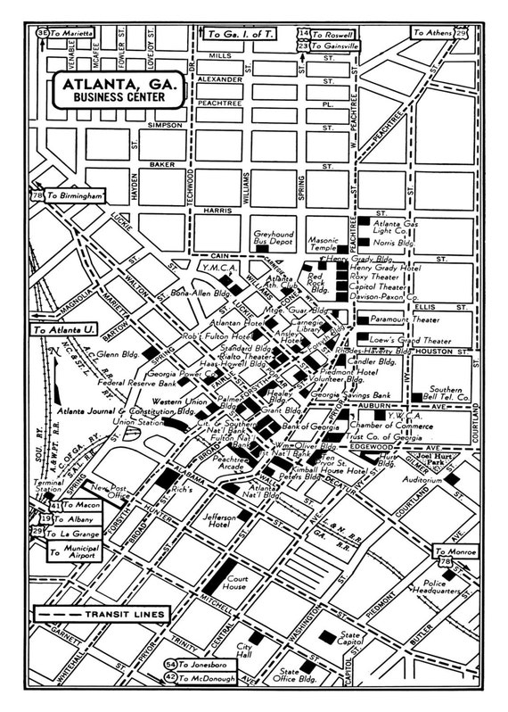 Detailed Map Of Downtown Atlanta