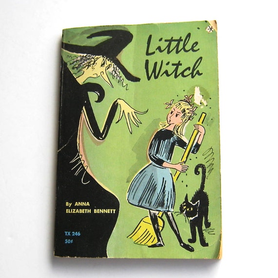 Little Witch Vintage Children's Book Illustrated by SunshineBooks