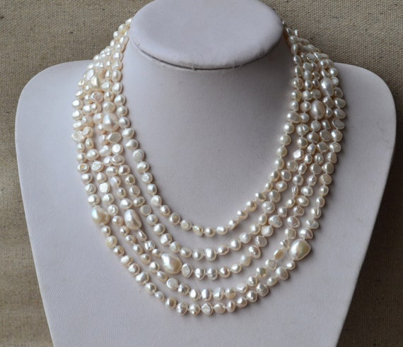 Long Pearl Necklace100 Inches 6-12MM white by goodgoodjewelry