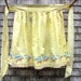 Vintage apron, yellow gingham,dog and cat apron, cottage kitchen, half apron, vintage kitchen
