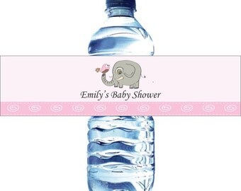 Personalized Water Bottle Labels, Baby Shower, Birthday, etc - Waterproof and self stick