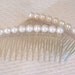 RESERVED - Vintage Set of Two Haircombs done in White Faux Pearls