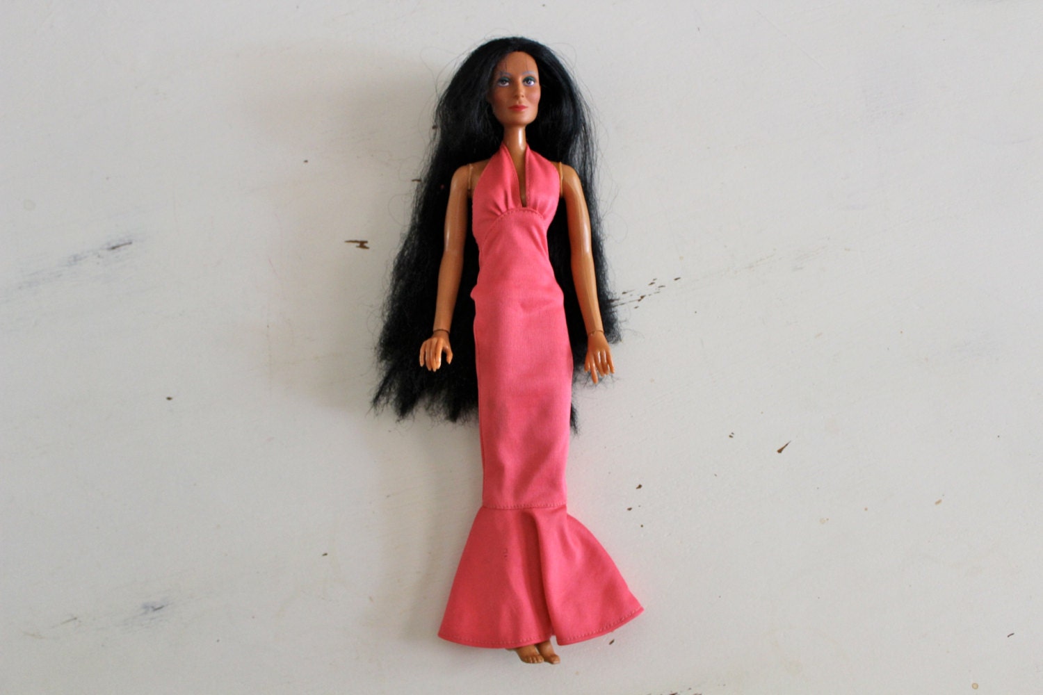 Vintage Mego Cher Doll 1970s Coral Mermaid Gown by TamingChaos