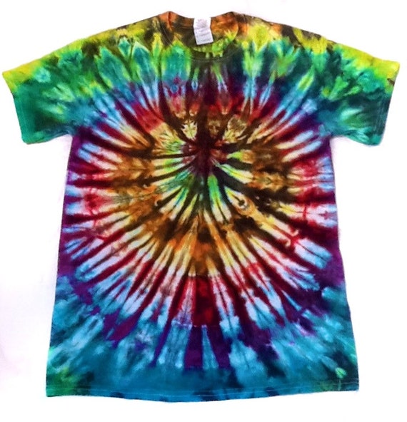 Rainbow Tie-dye T-shirt Spider Design Hippie by 2dye4designs