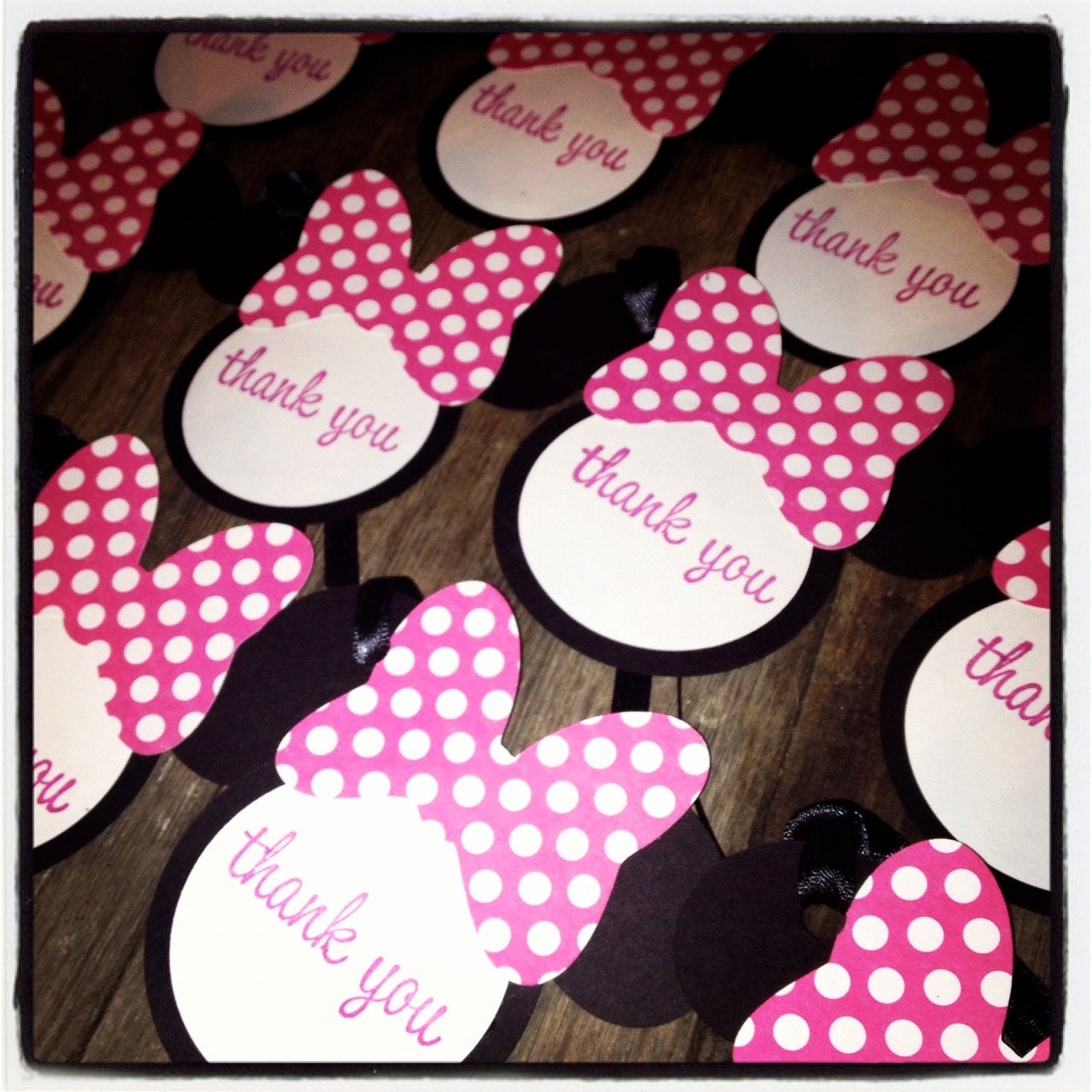 minnie mouse thank you favor tags birthday thank you tags