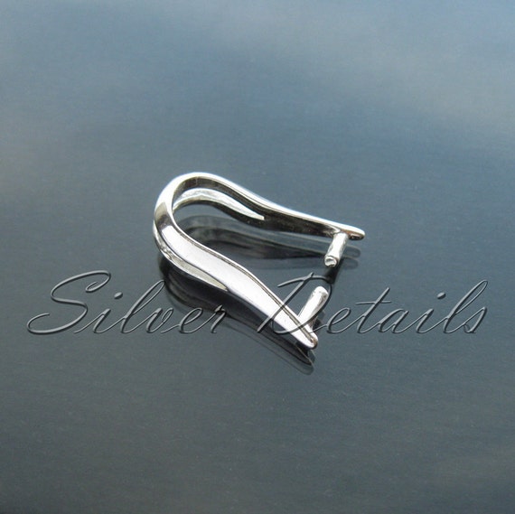 Large Sterling Silver Pinch Bail for Pendant with Swarovski