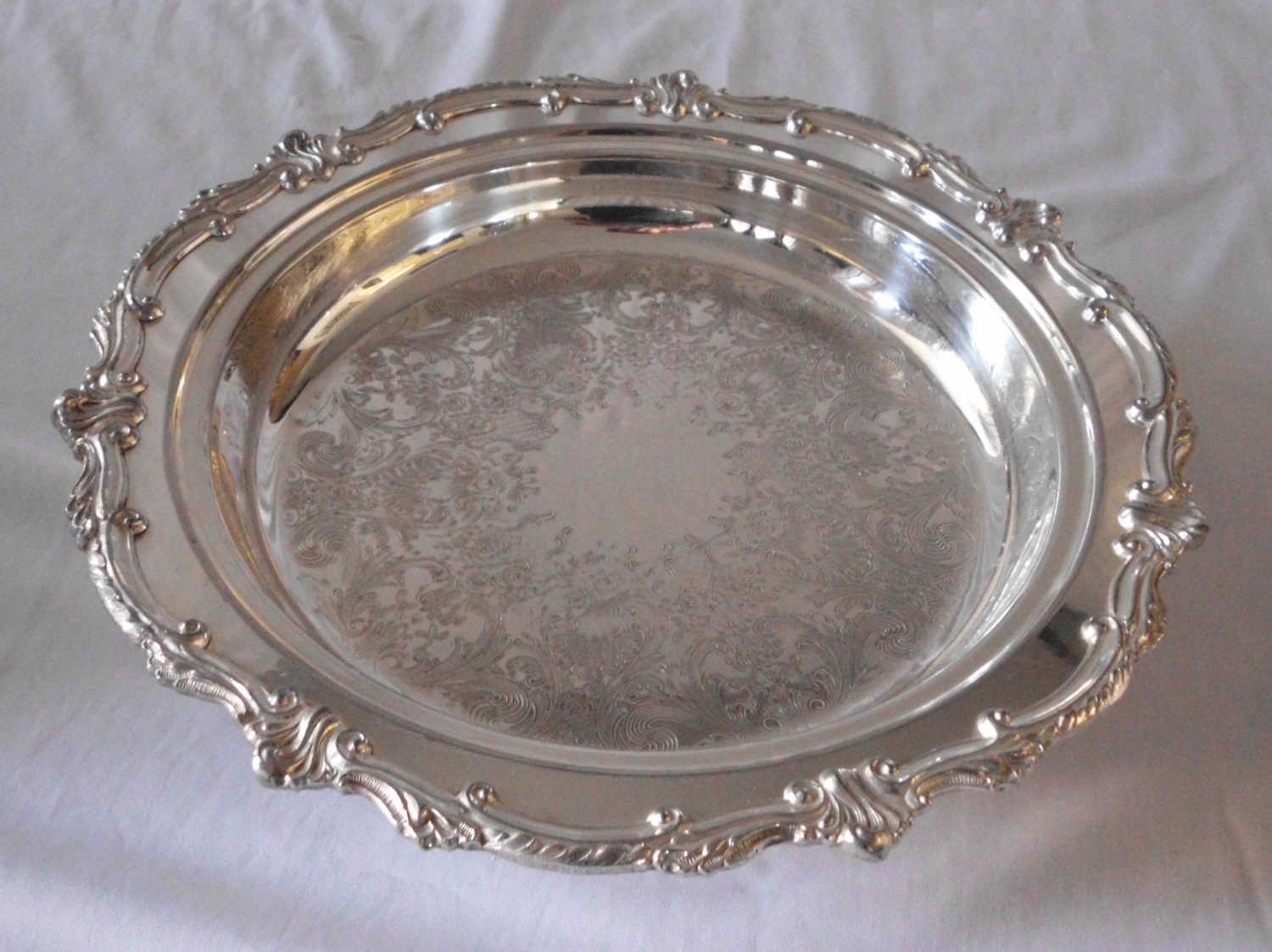 Eton Sheffield Heavy SILVERPLATE FOOTED TRAY