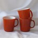 Three Burnt Orange Pyrex Mugs 1970 Era