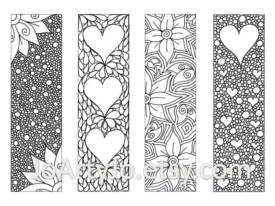 zendoodle bookmarks diy zentangle inspired hearts and