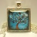 Colorful Swirly Tree Glass Tile Pendant