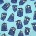 Police Box Fabric Fat Quarter - Spinning on Light Blue
