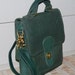 80's designer authentic Coach leather dark green satchel purse Organizer handbag crossbody bag Shipping from Colorado USA