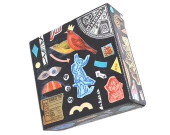 HAIKU a MINI painting collage original on canvas by Elizabeth Rosen