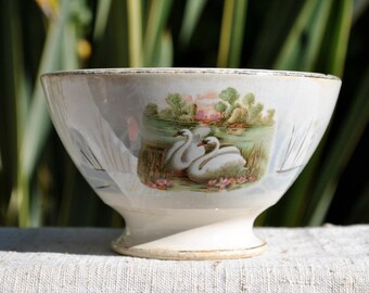 Antique French bowl - French Cafe au lait bowl by Badonviller - French Kitchen Bowl - Vintage Soup Bowl - French Country Decor