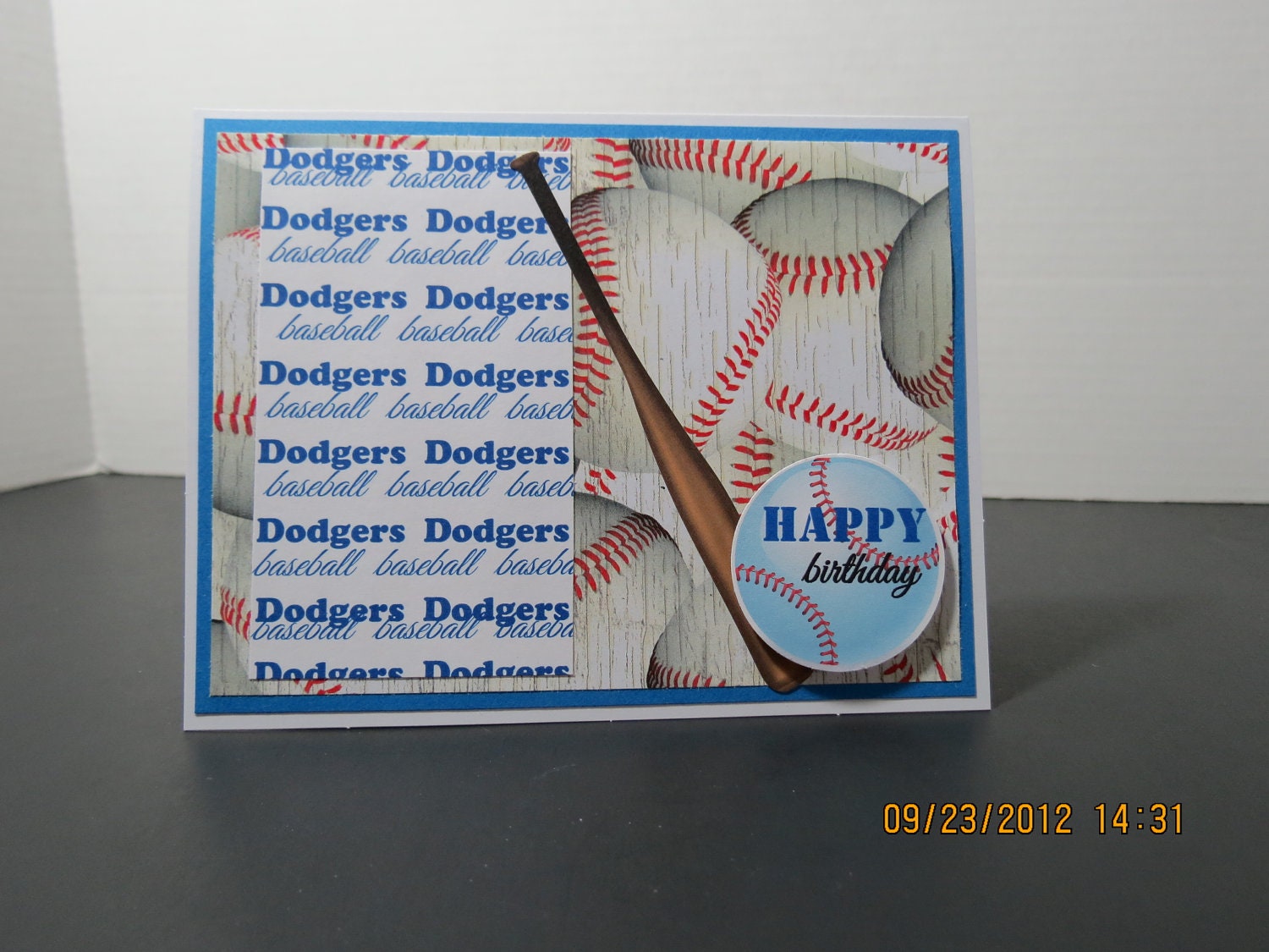 L.A Dodgers Baseball Birthday Card for Him