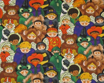 Trick or Treat Kids Halloween Fabric - 1 yard 44" wide New CUTE Cotton J L Benjamin Print