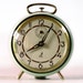 Vintage French JAZ Alarm clock - Almond green