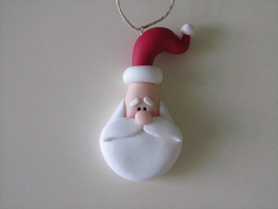 Polymer Clay Santa Ornament