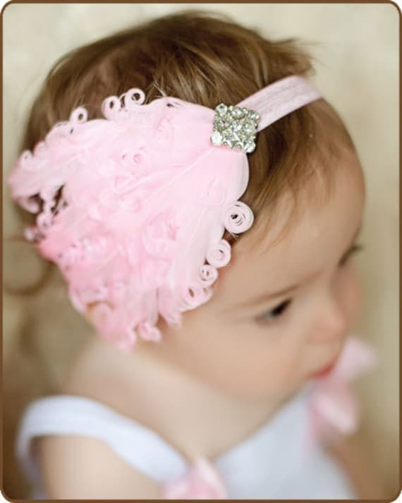 471 New baby headband for wedding 561 Pink Feather Headband   Baby Feather Headband   Wedding Hairpiece   
