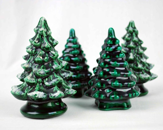 Vintage Christmas Tree Figurines // Set of 4 Hand-painted